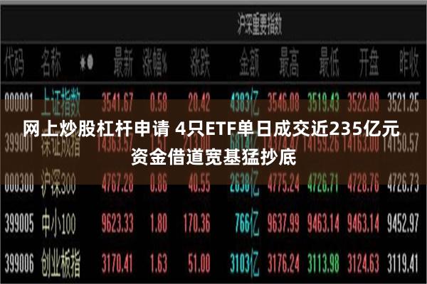 网上炒股杠杆申请 4只ETF单日成交近235亿元 资金借道宽基猛抄底