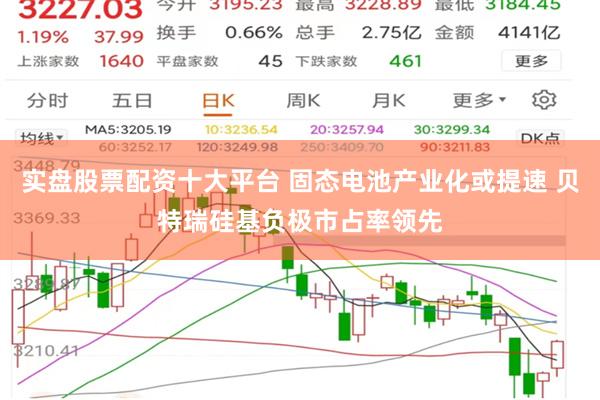 实盘股票配资十大平台 固态电池产业化或提速 贝特瑞硅基负极市占率领先