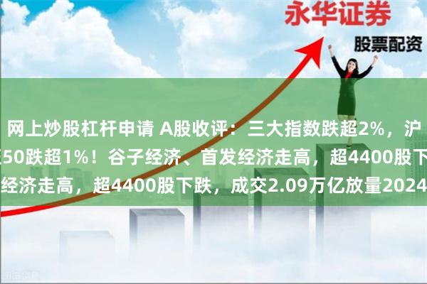 网上炒股杠杆申请 A股收评：三大指数跌超2%，沪指跌破3400点，北证50跌超1%！谷子经济、首发经济走高，超4400股下跌，成交2.09万亿放量2024亿